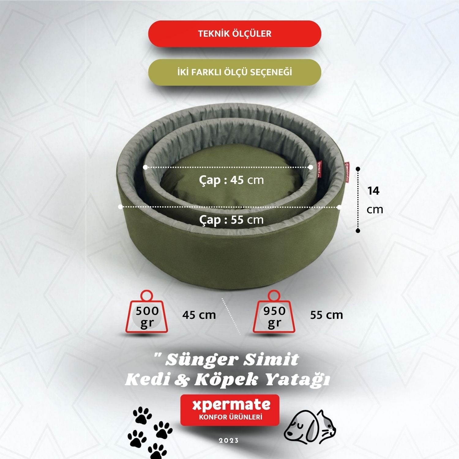 Sünger Simit Kedi ve Köpek Yatağı