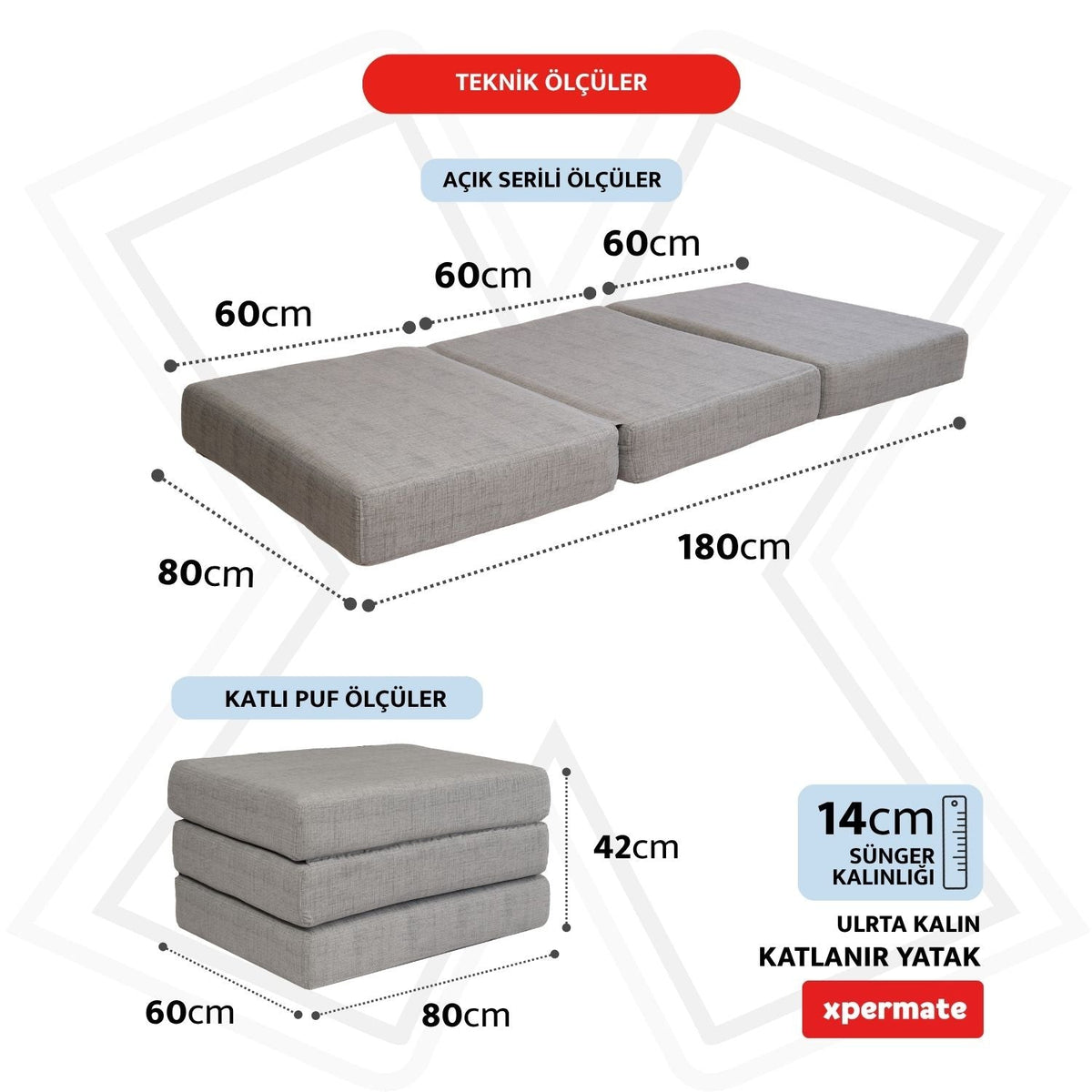 Tek kişilik - 80x180x14