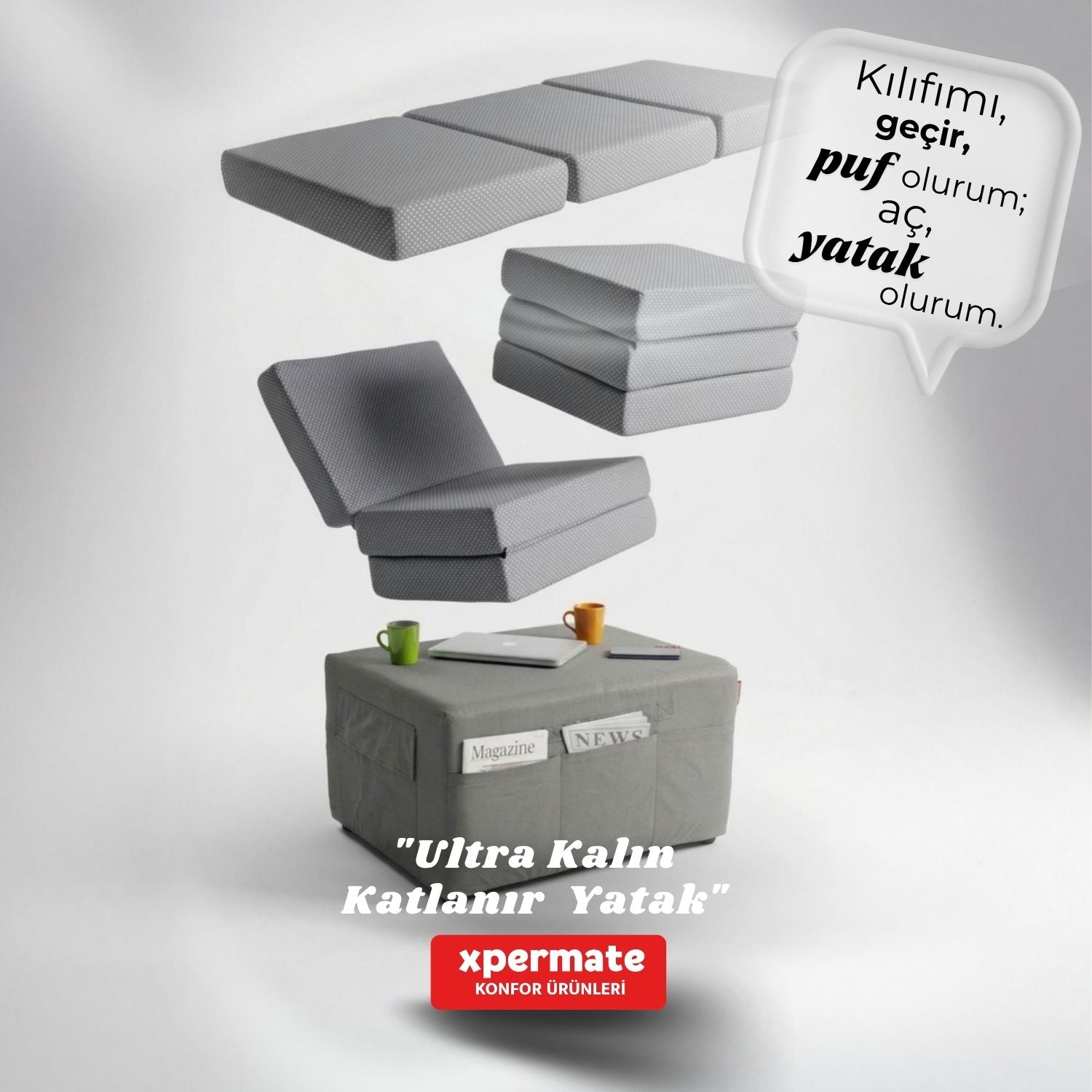 Ultra Kalın Puantiyeli Katlanır Yatak
