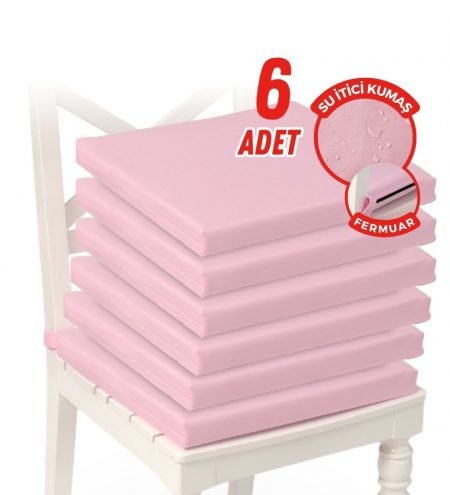 Fermuarlı Sandalye Minderi 40x40 Sandalye Minderi Bağcıklı-pembe-01