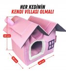 kedi evi kedi villası kedi kulübesi kedi evleri Pembe 02