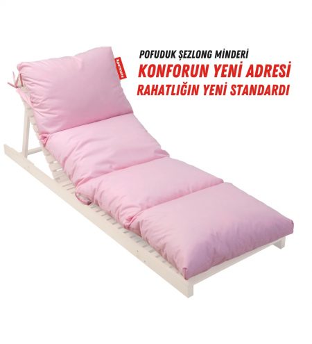 şezlong minderi kamp minderi plaj minderi katlanır pofuduk şezlong minderi 12cm pembe-01